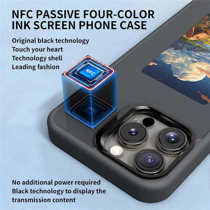NFC Display Screen Smartphone Case for iPhone 16, 15, 14, 13 Pro Max - Customizable Protective Cover with Battery-Free Design