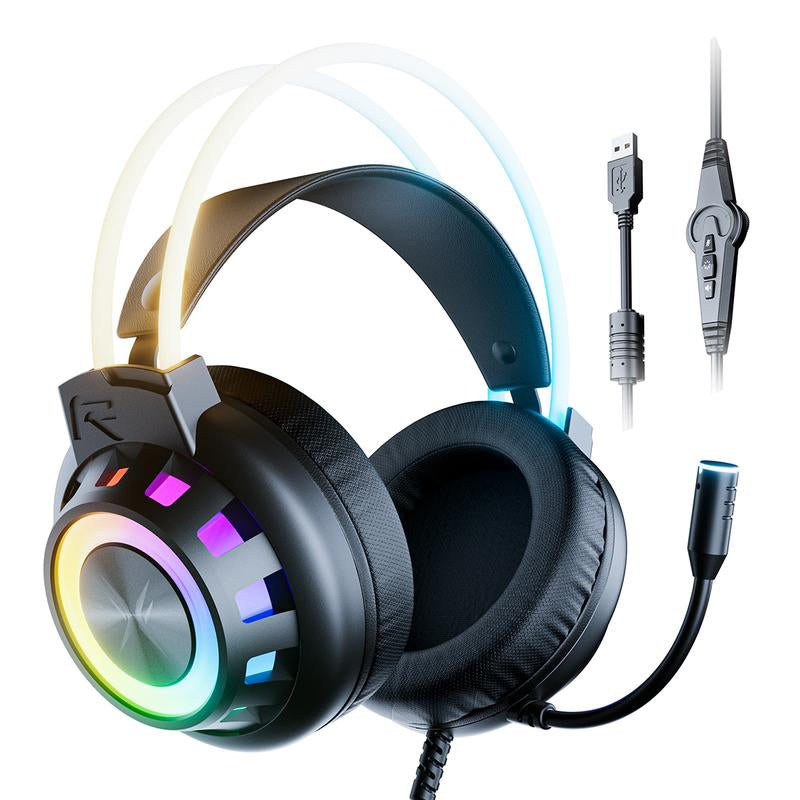 TAGRY TRONICX Upgraded G3 Wired PC Gaming Headset with 50Mm Driver, ENC Microphone, USB-A Headset with 7.1 Surround Sound, Control Box for PC/PS5 Console/Switch Dock Mode (Not Compatible with Xbox)
