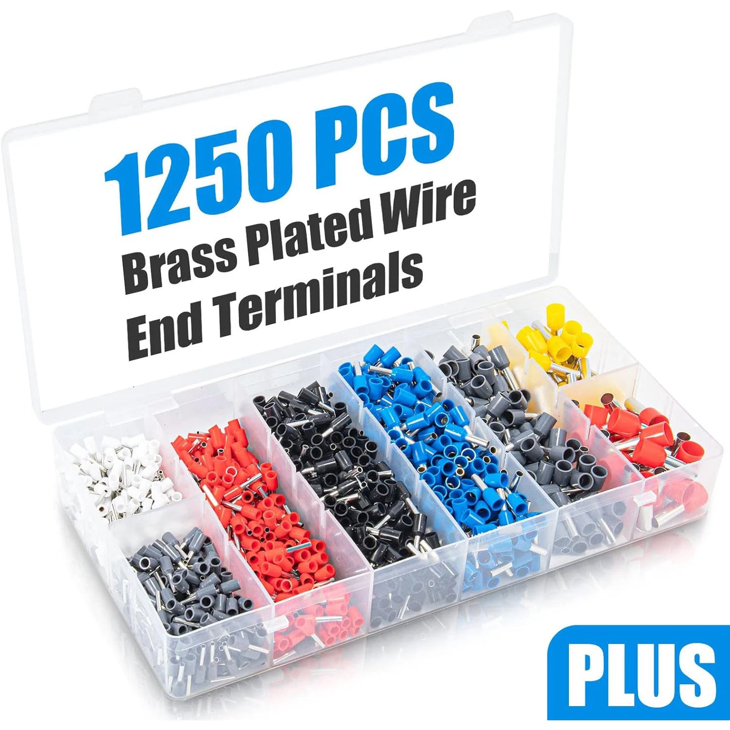 Ferrule Crimping Tool Kit with 1250 PCS Wire Ferrules and Self-Adjustable Ratchet Crimper Plier Set