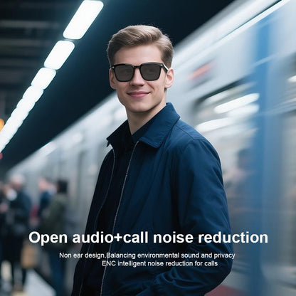 Smart Bluetooth Glasses with Camera, 1080P Video Recording Wearable Glasses, Multifunctional Wireless Audio Glasses with Headphone, Outdoor Sports Camera Sunglasses with Intelligent Voice Assistant, Anti-Blue Light Protection Eyeglass