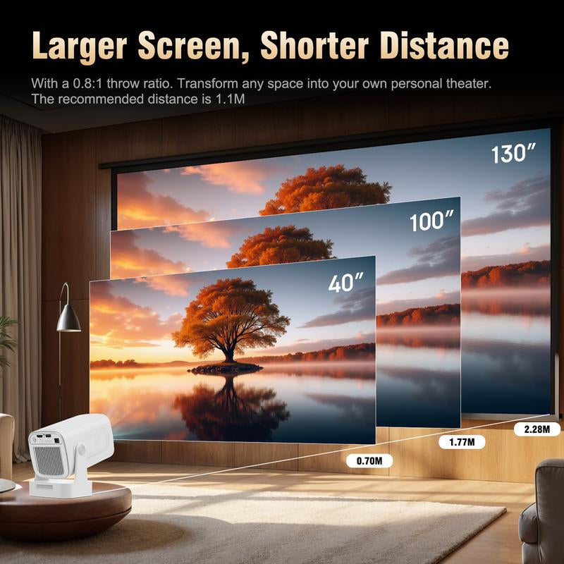 [US Warehouse] Magcubic Auto Focus HY310 Projector 330ANSI Google Assistant 4K Decode Native 1080P BT5.4 WIFI6 Android 11 Built-In Speaker Allwinner H713 180° Flexible 130"Screen 60Hz Reflash Home Cinema Mini Portable Projector Wireless Local