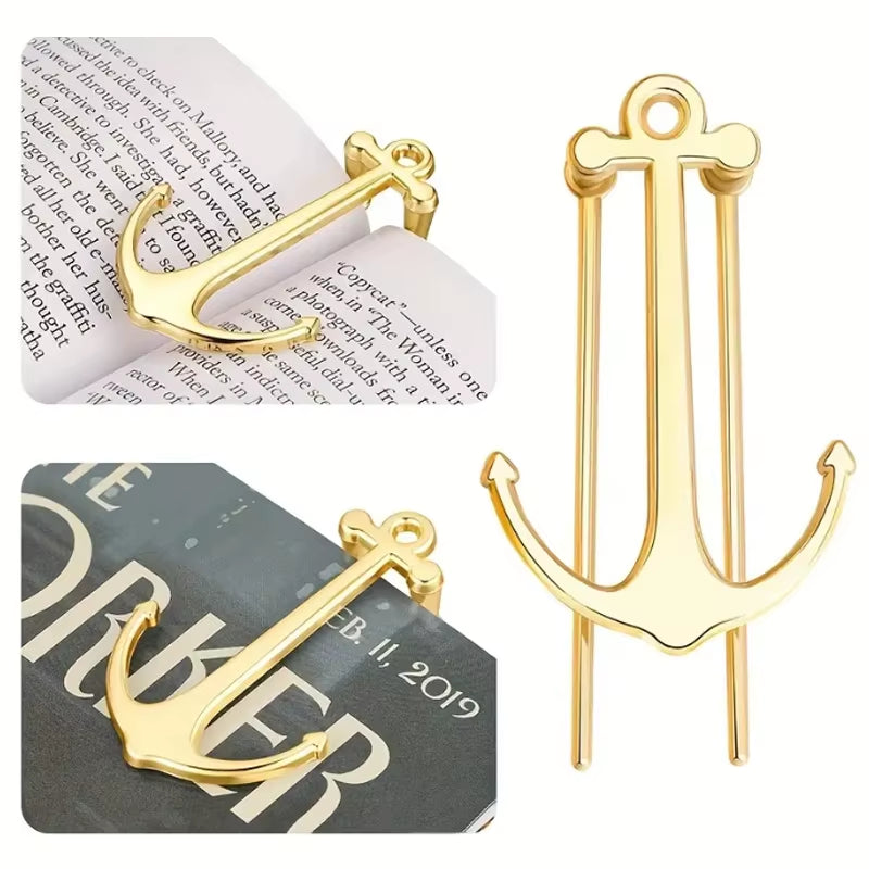 Stylish Anchor Metal Bookmark - Durable Page Holder for Readers, Ideal Gift and Office Accessory, School Supplies