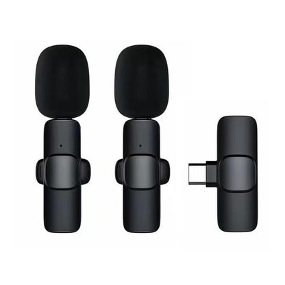 2 Count Wireless Microphone for Iphone,Ipad,Android, Mini Wireless Clip-On Microphones for Iphone Video Recording,Interview, Vlog