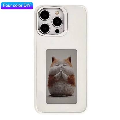 NFC Display Screen Smartphone Case for iPhone 16, 15, 14, 13 Pro Max - Customizable Protective Cover with Battery-Free Design