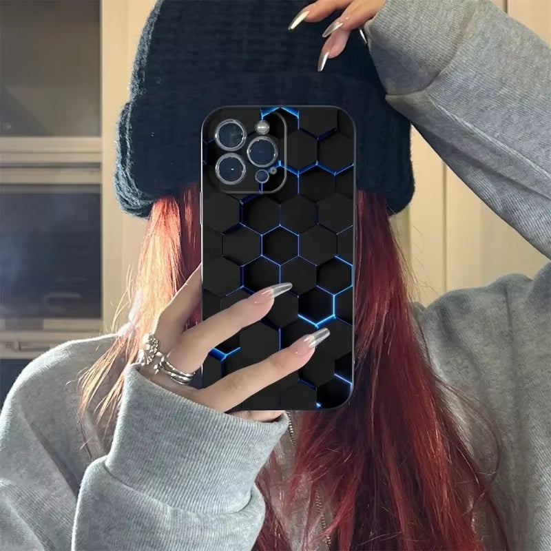 Premium Carbon Fiber Phone Case for iPhone 17, 17 Pro, 16 Pro, 15 Pro Max, 14 Pro, 12 Pro, 15 Plus, and 13 Pro Max Mini - Black Cover