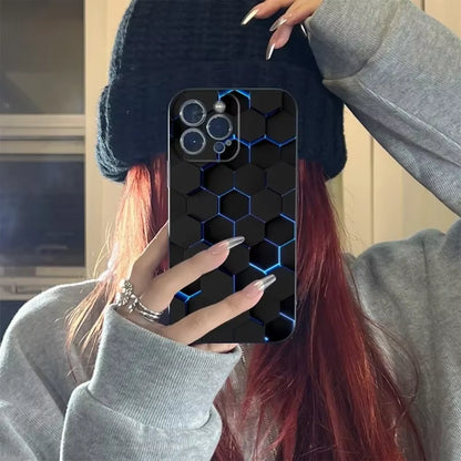 Premium Carbon Fiber Phone Case for iPhone 17, 17 Pro, 16 Pro, 15 Pro Max, 14 Pro, 12 Pro, 15 Plus, and 13 Pro Max Mini - Black Cover