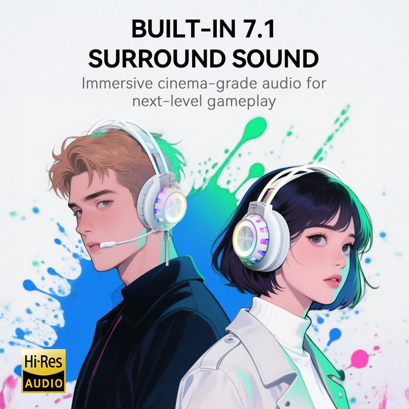 TAGRY TRONICX Upgraded G3 Wired PC Gaming Headset with 50Mm Driver, ENC Microphone, USB-A Headset with 7.1 Surround Sound, Control Box for PC/PS5 Console/Switch Dock Mode (Not Compatible with Xbox)